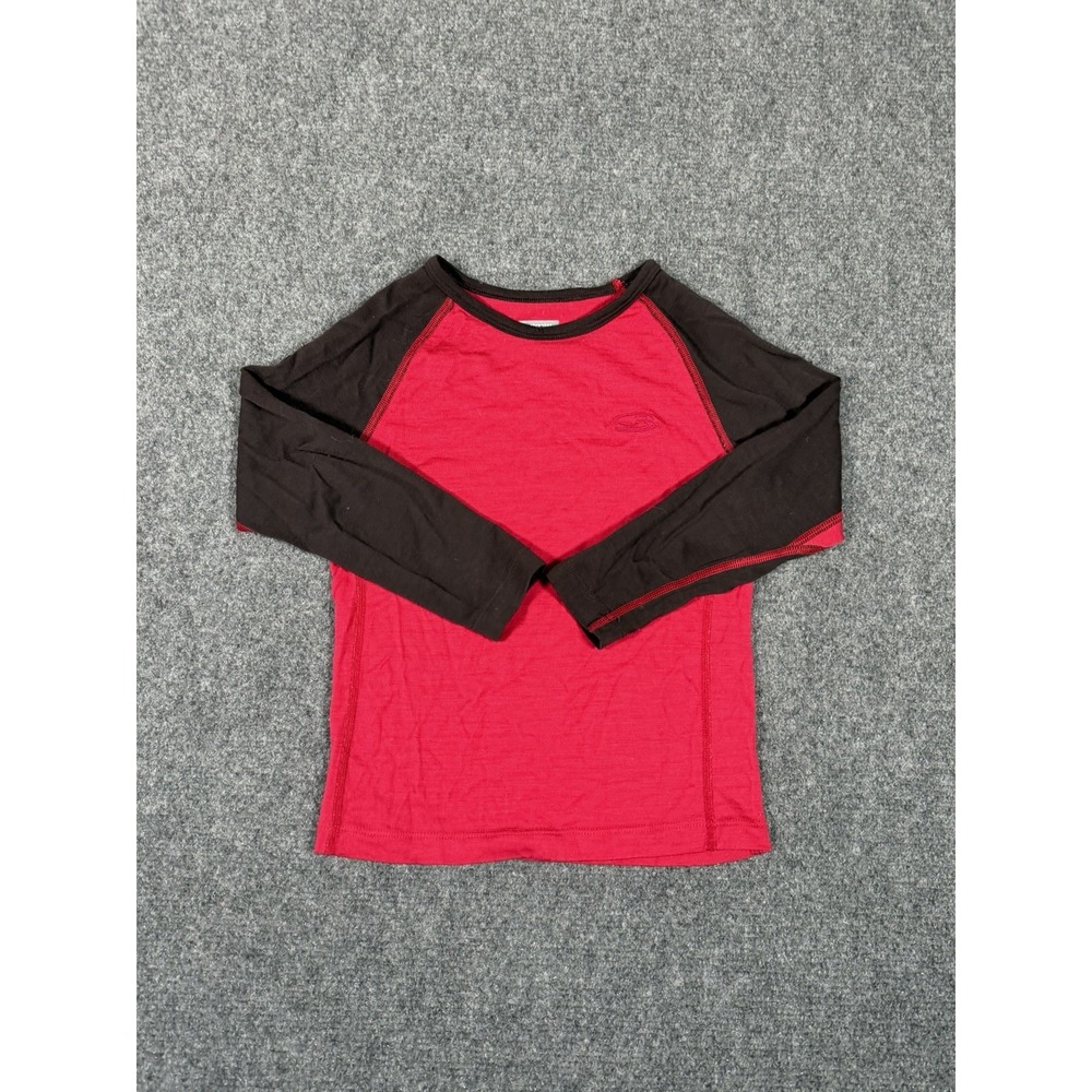 Icebreaker Bodyfit 200 Merino Wool Base Layer Shirt Toddler 3-4 Years Red Brown